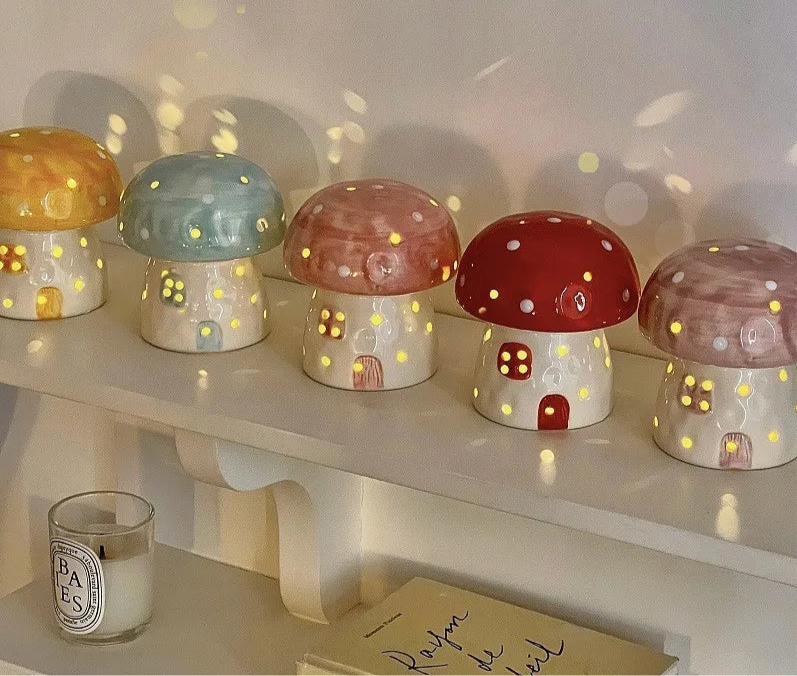 Mini Ceramic Mushroom Night Lamp