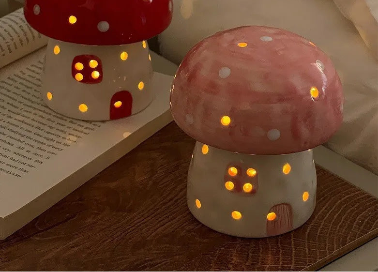 Mini Ceramic Mushroom Night Lamp