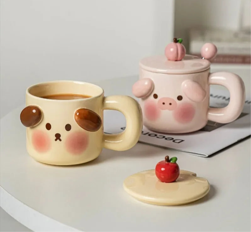 Puppy and Pig Mugs