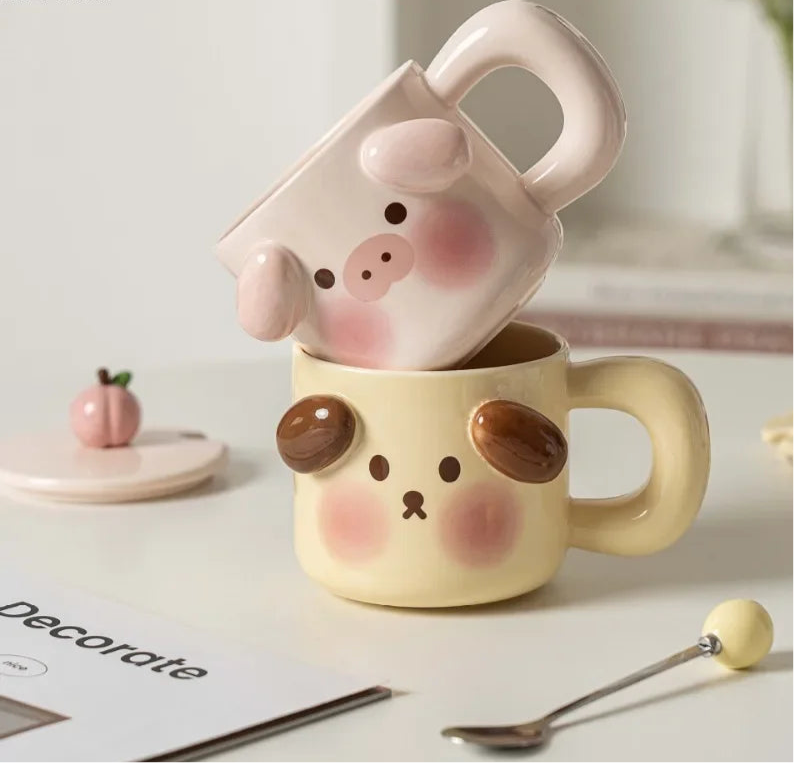 Puppy and Pig Mugs