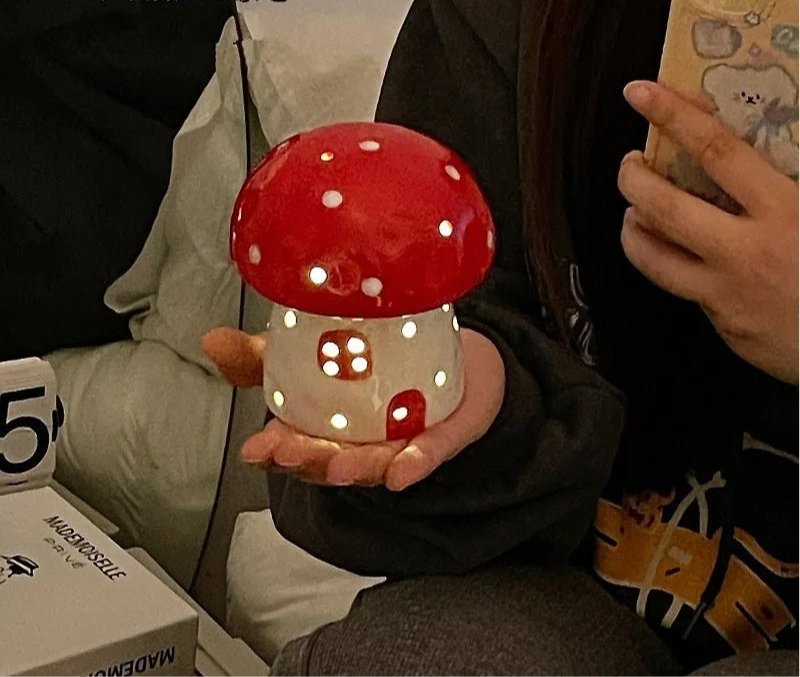 Mini Ceramic Mushroom Night Lamp