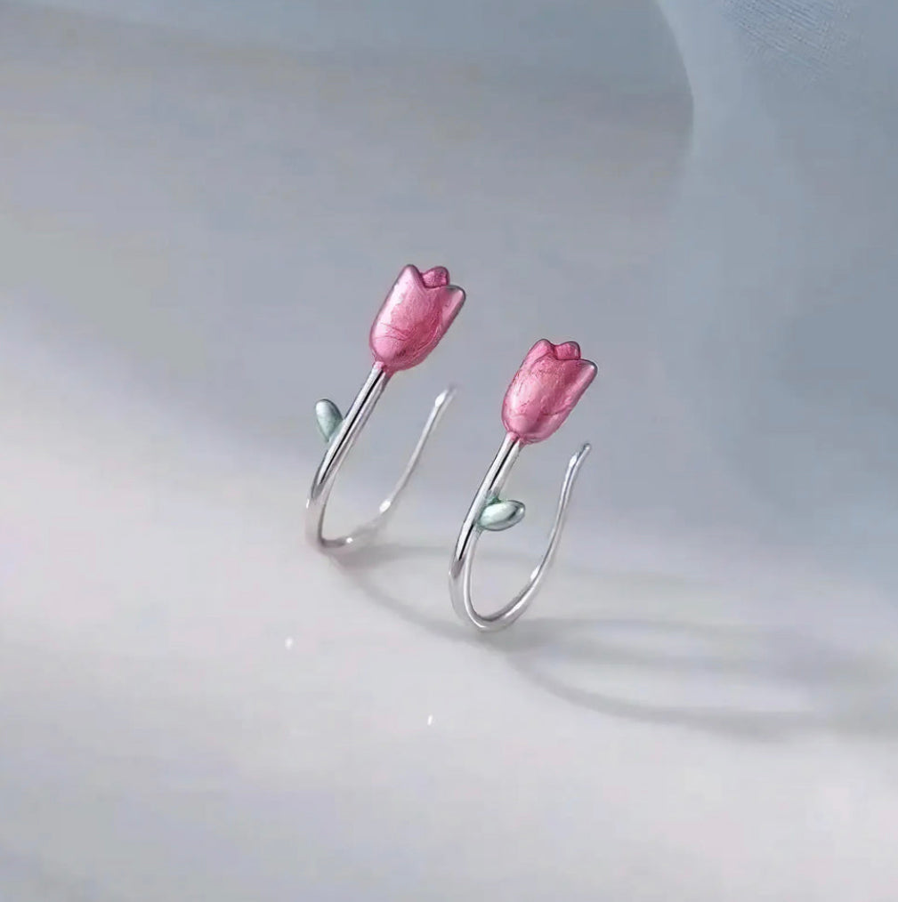 Pink Tulip Earring