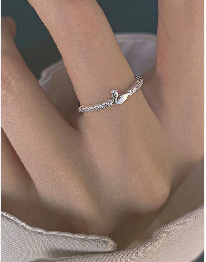 Silver Swan Ring