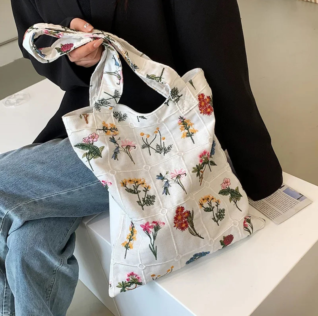 Flower Embroidered bag