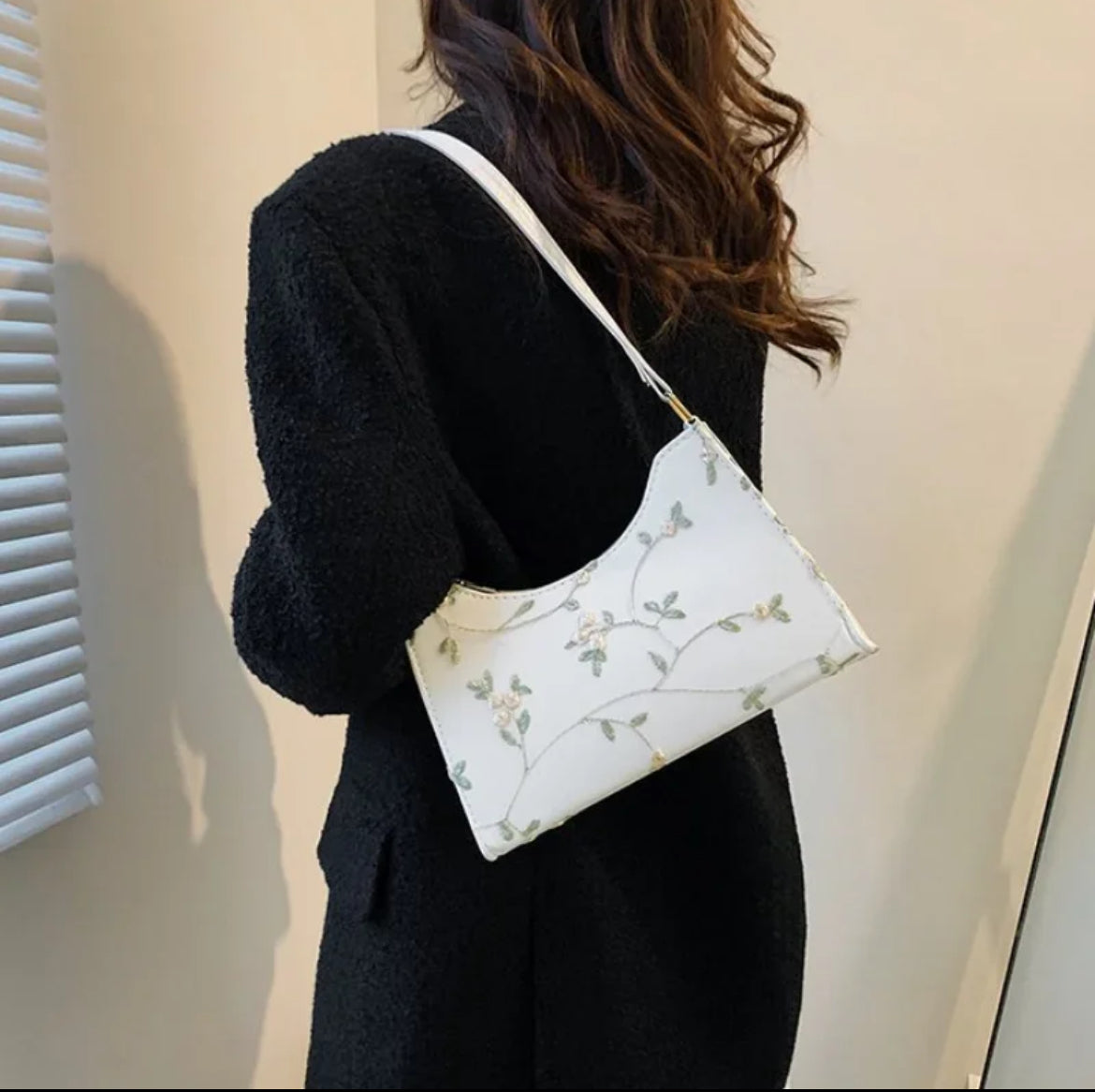 Flower Embroidered Handbag