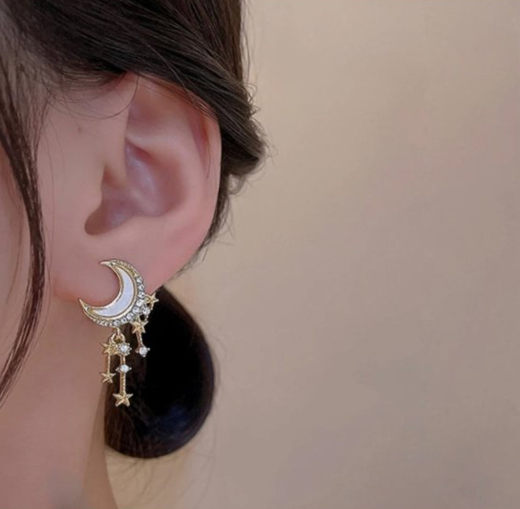 Crystal Moon Earrings