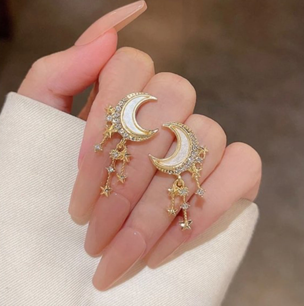 Crystal Moon Earrings