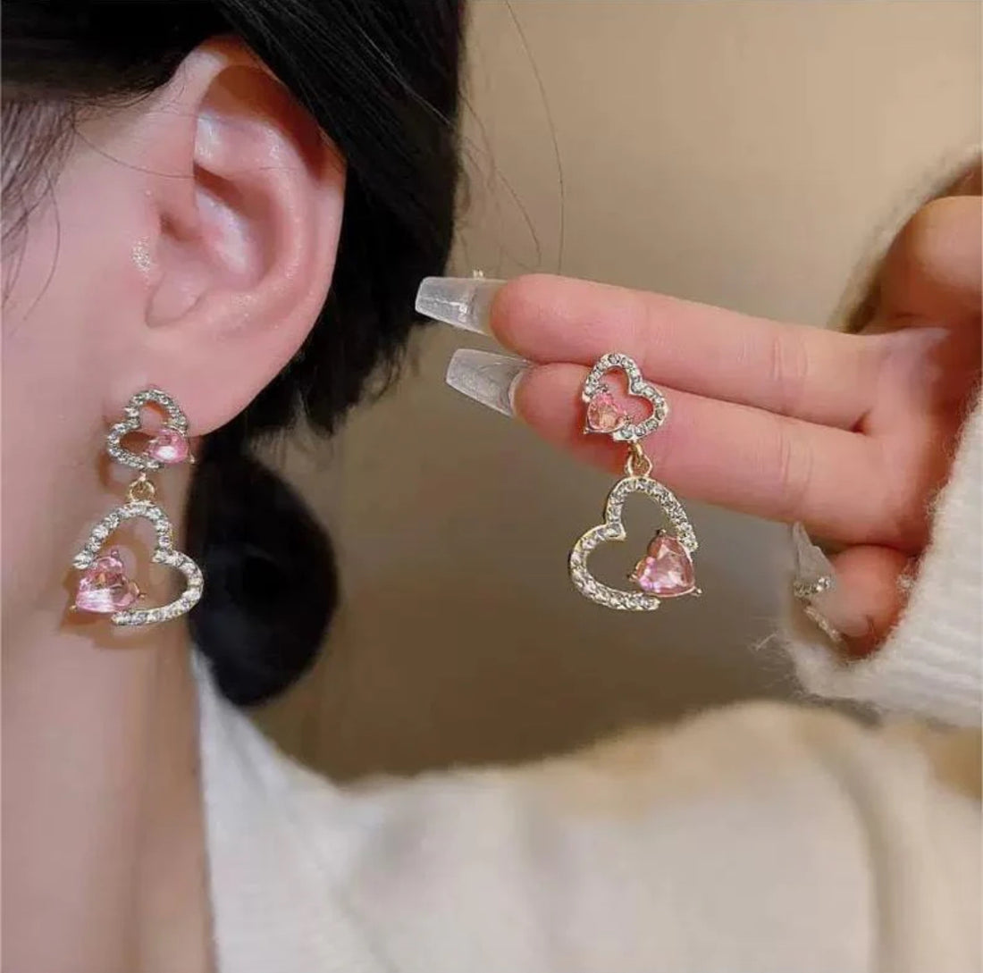 Hearts Pink Earrings