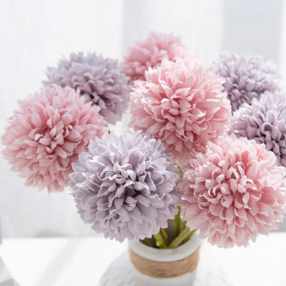 Silk Ball Chrysanthemum Flowers