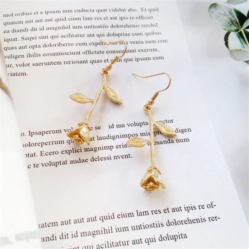 Gold tulip earrings