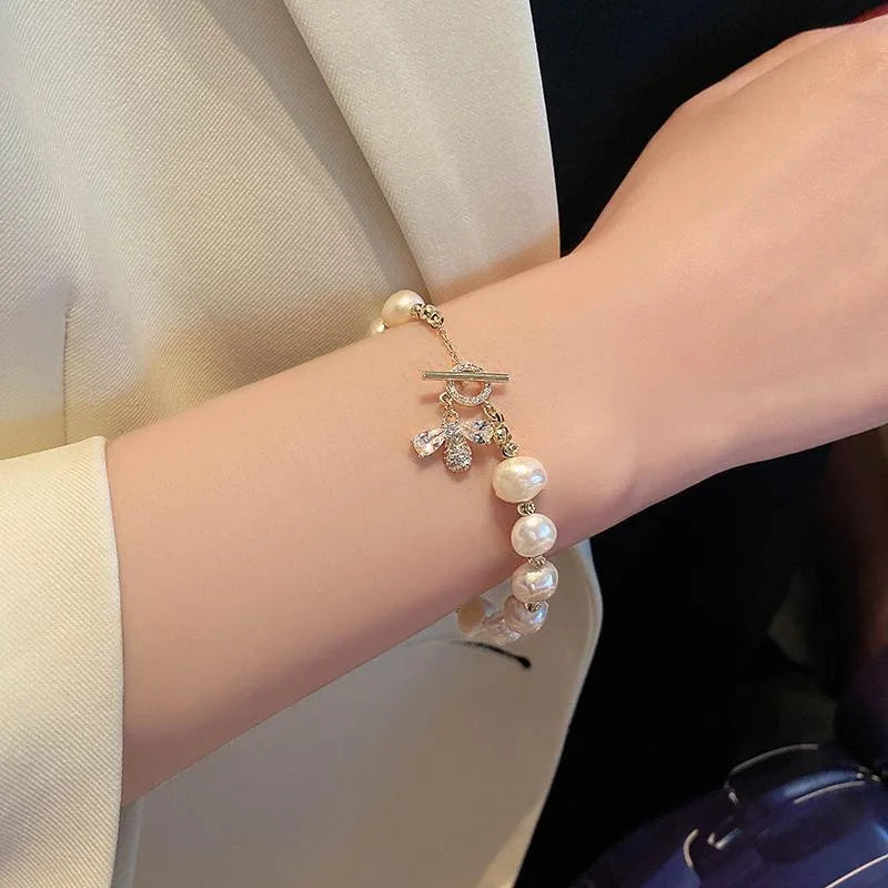 Honey Bee Pearl Bracelet