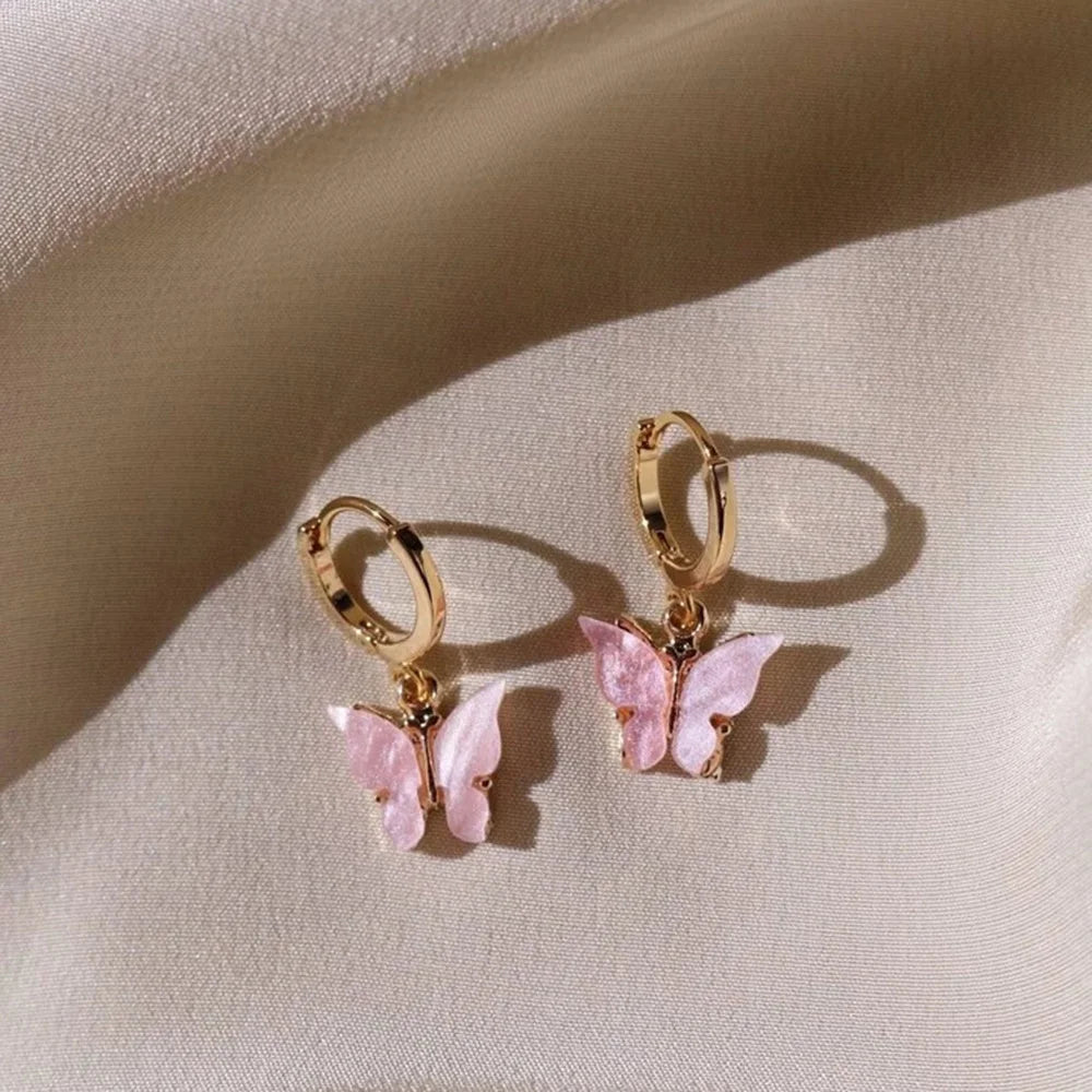 Pink Butterfly Earrings