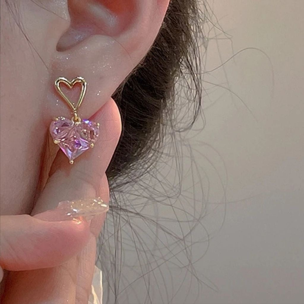 Pink Hearts Earrings