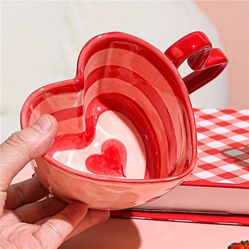 Heart Shaped Ceramic Mugs