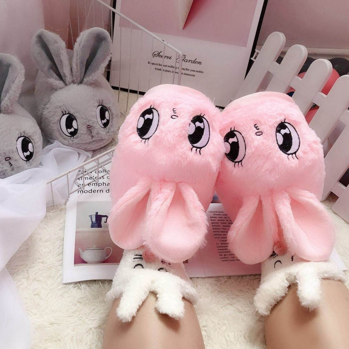 Pink Bunny Slippers