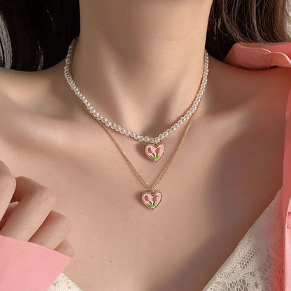 Pearl roses Necklaces