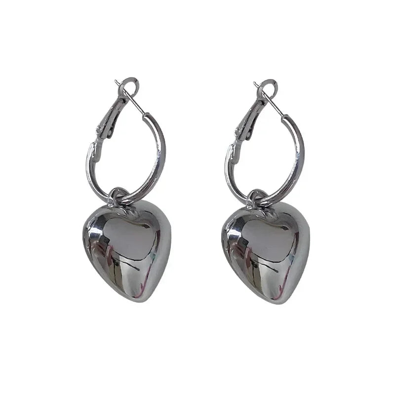 Metallic Heart Earrings