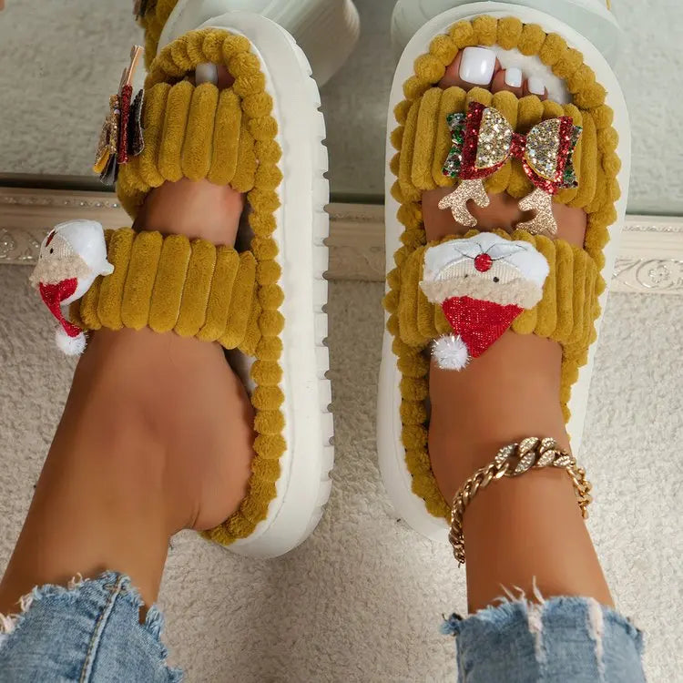 Cute Santa Fur Slippers