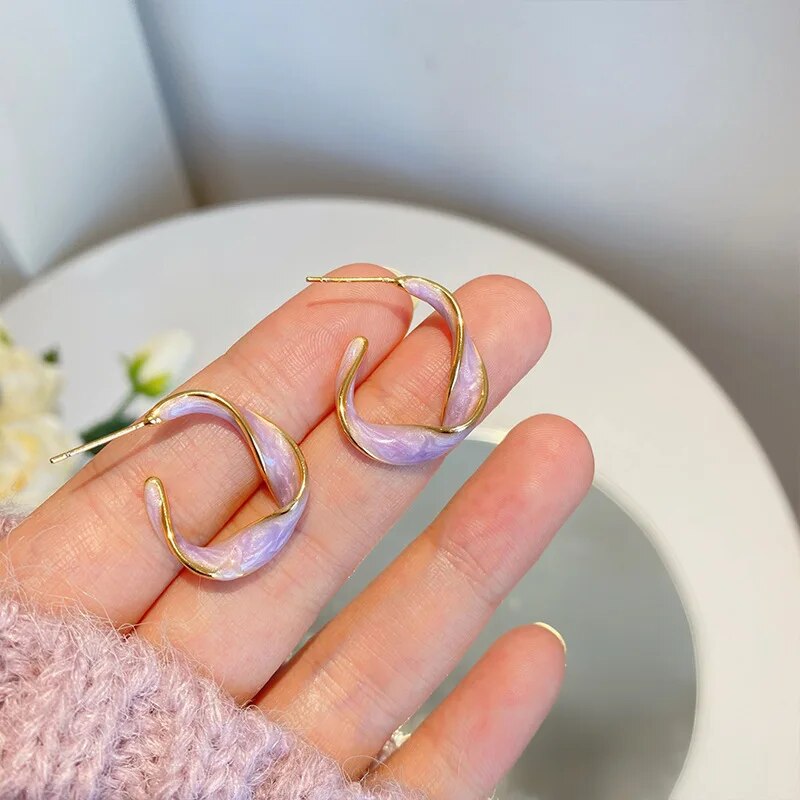 Purple huggie Earrings