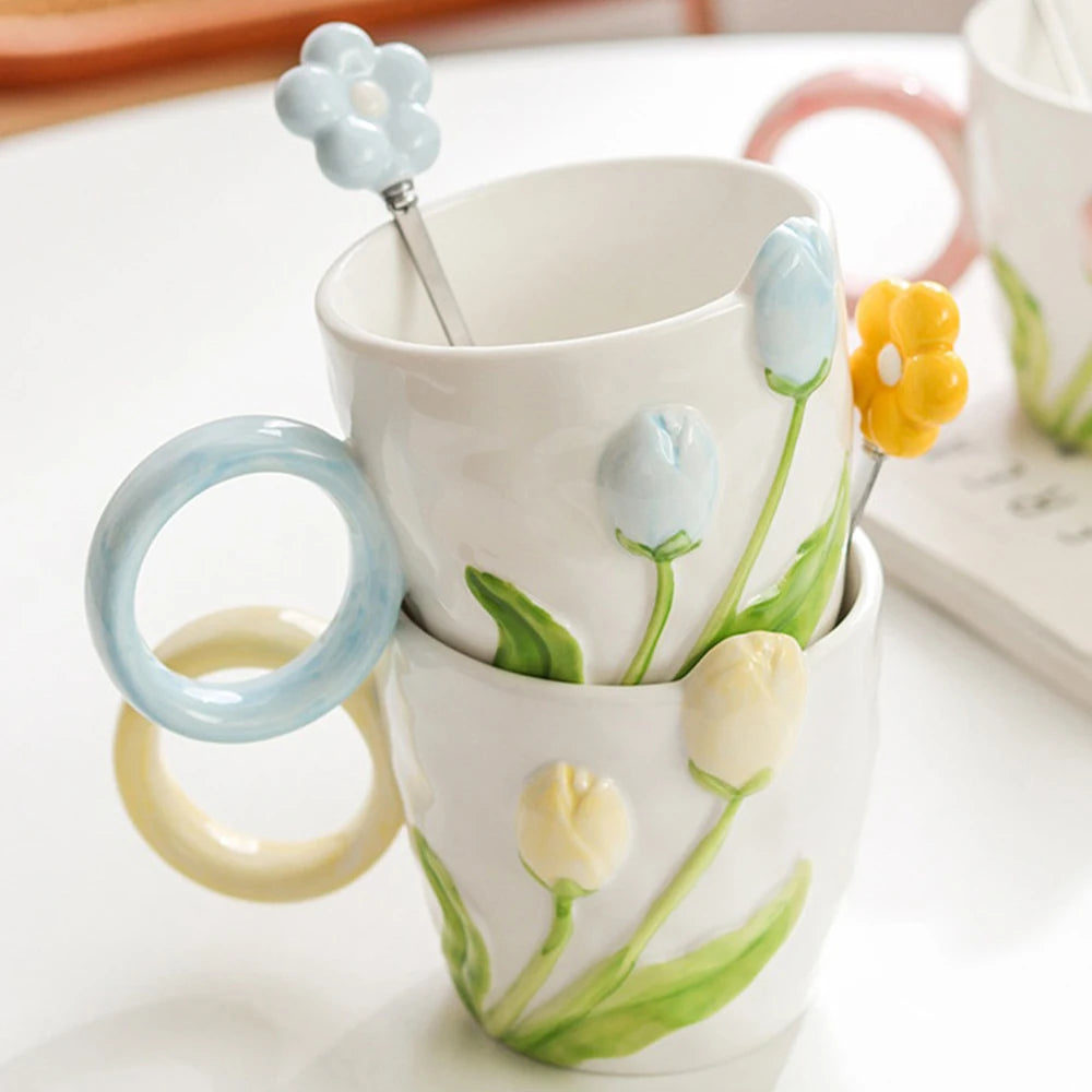 Tulip Coffee Cup And spoon