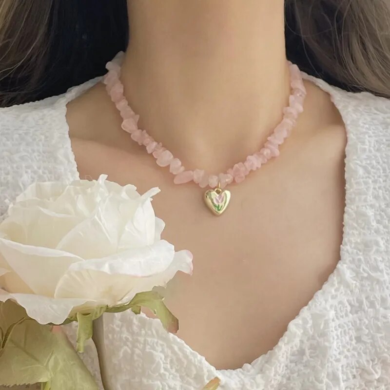 Tulip Heart Necklaces