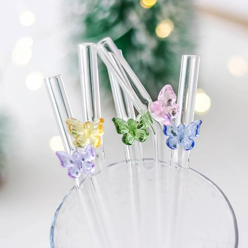 4PCS butterfly Shaped Straw