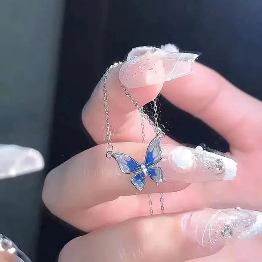 Unique Blue Butterfly Necklace