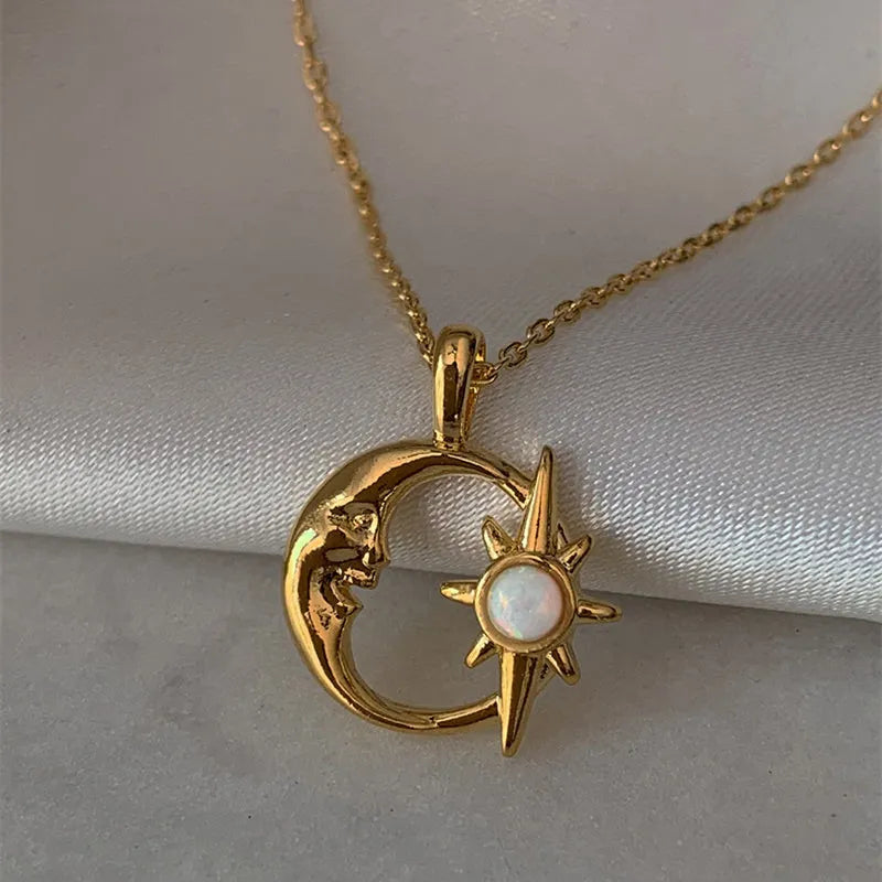 Moon and Star Necklace