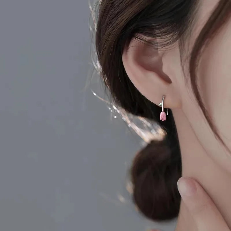 Pink Tulip Earring