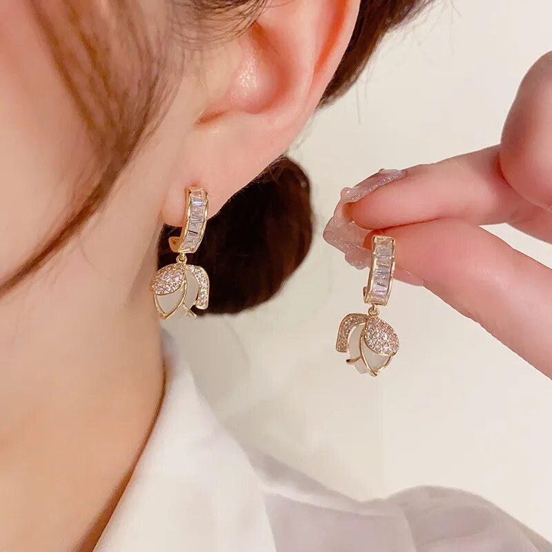 Crystal Tulip Earrings