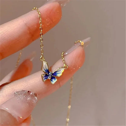 Blue Butterfly Necklace