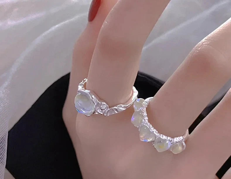 Heart Moonstone Rings