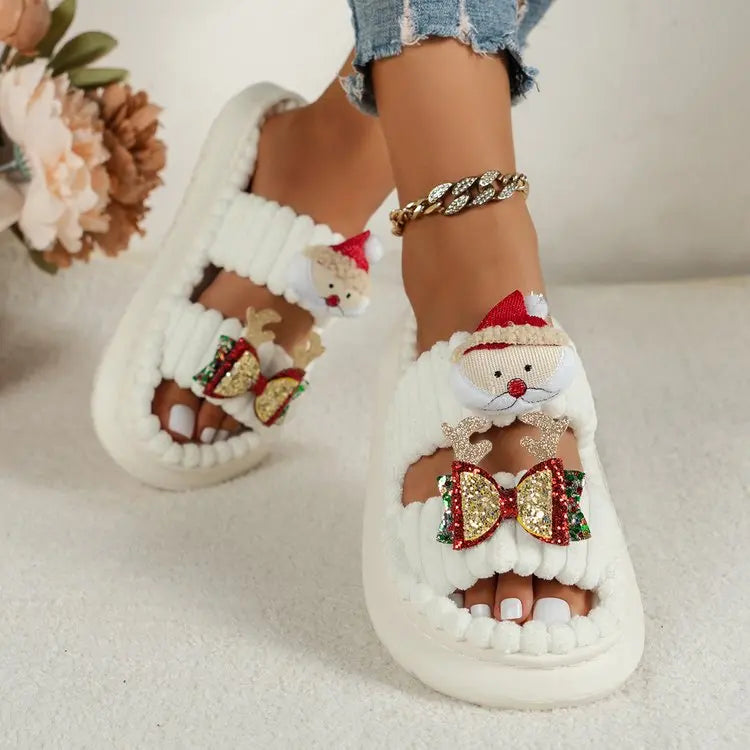 Cute Santa Fur Slippers