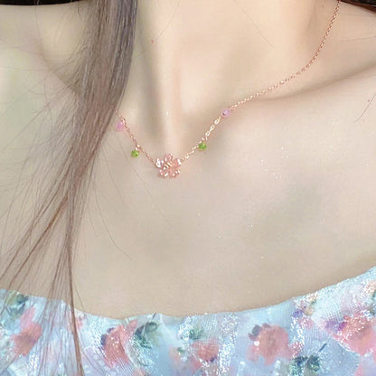 Pink Cherry Blossom Necklace