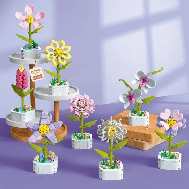 Lego Flower Pot Building Blocks