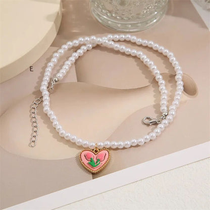 Pearl roses Necklaces