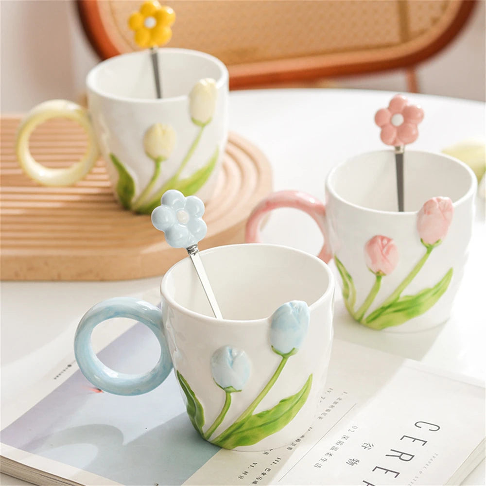 Tulip Coffee Cup And spoon