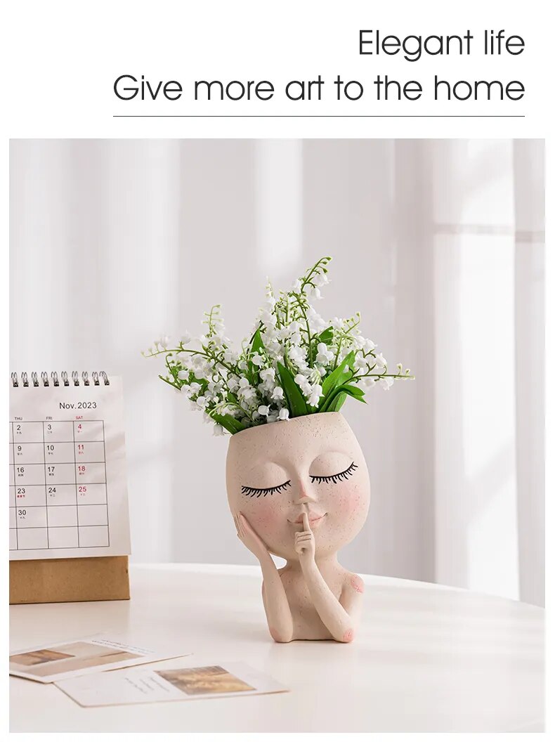 Nordic Girl Ornament Plant Pot