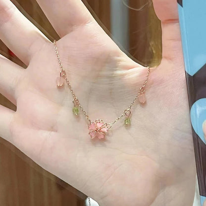 Pink Cherry Blossom Necklace