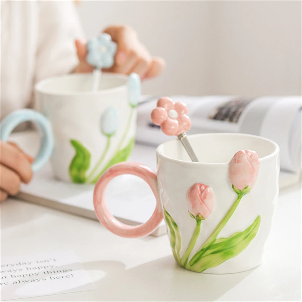 Tulip Coffee Cup And spoon